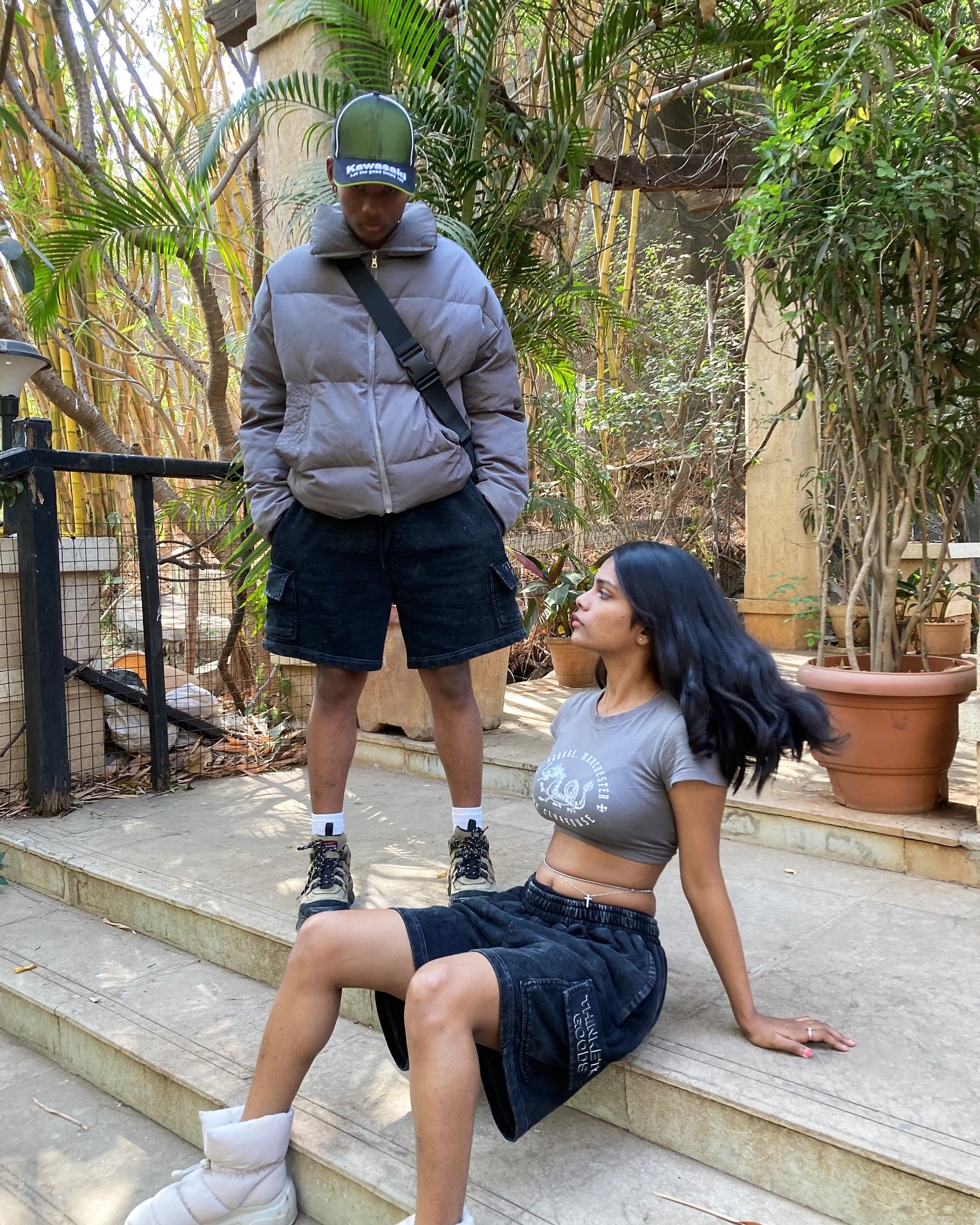 Unisex Acid Wash Shorts - Black