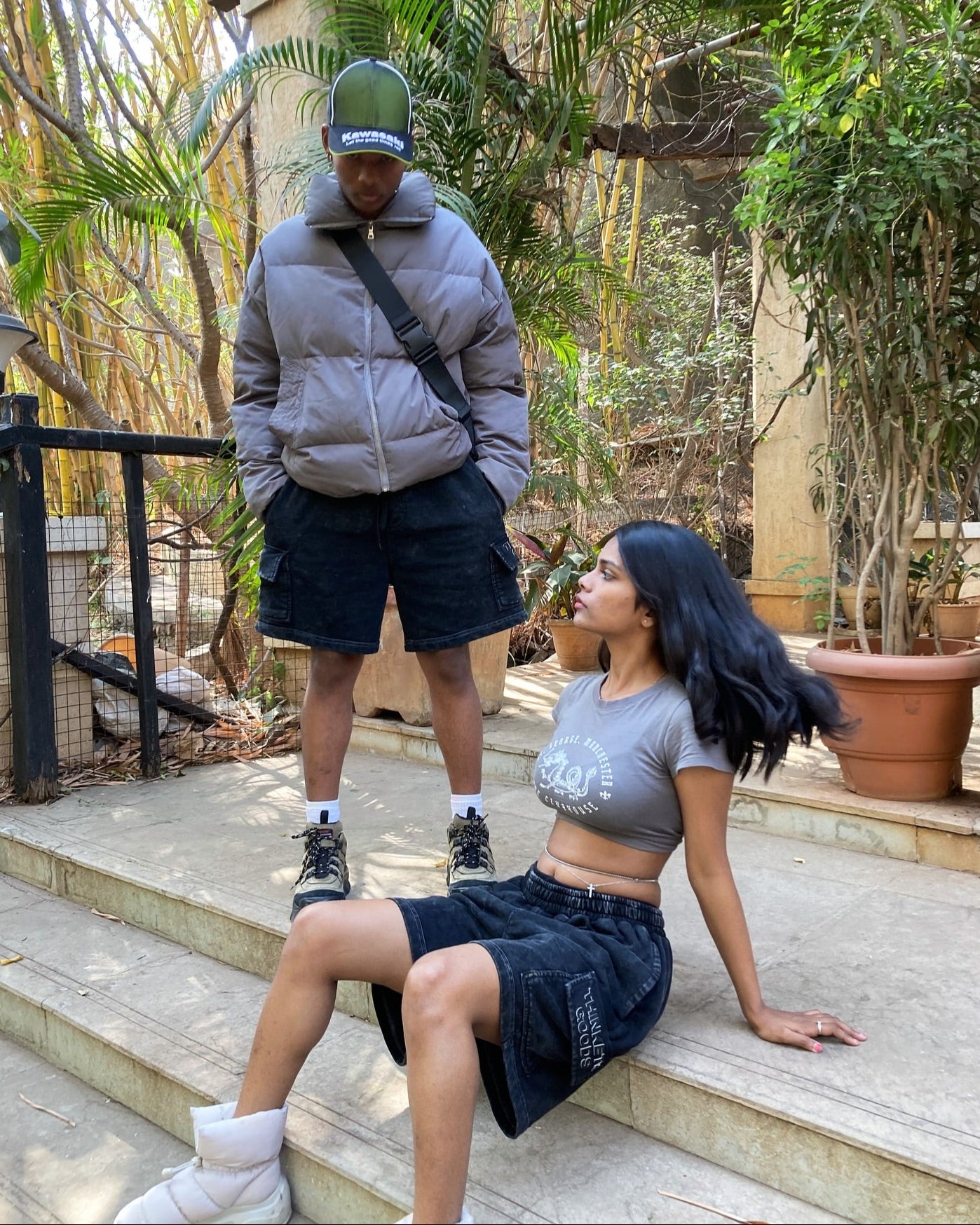 Unisex Acid Wash Shorts - Black